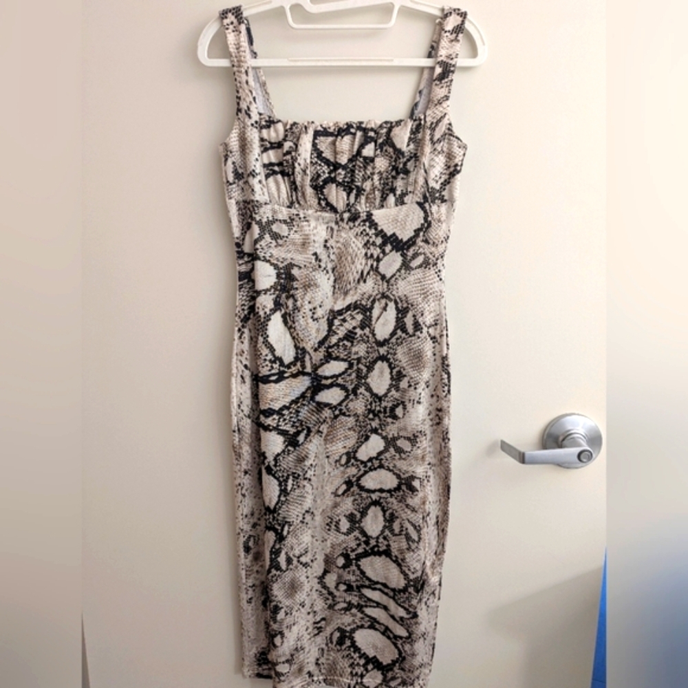 Elegant Snake Print Dress